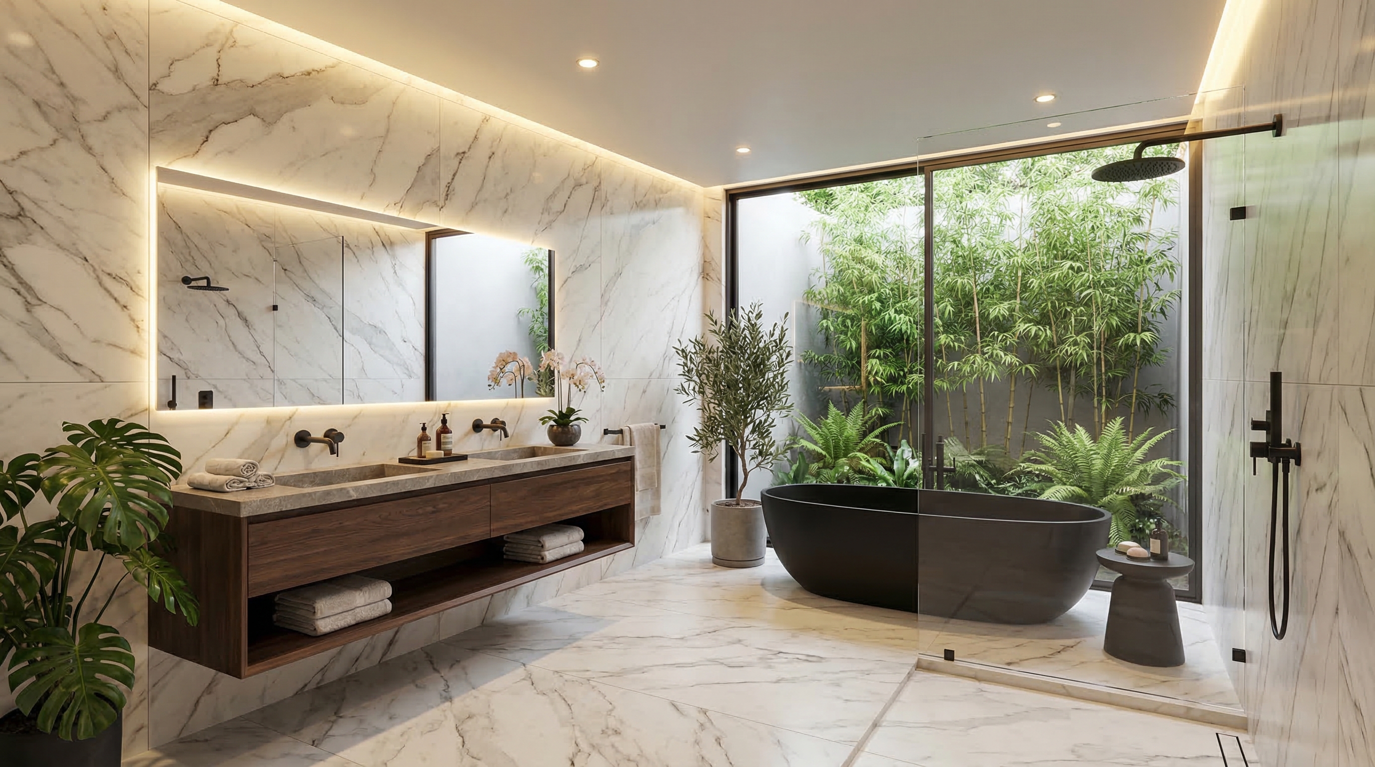 Modern Spa Bathroom Visualization — Horizon Studio