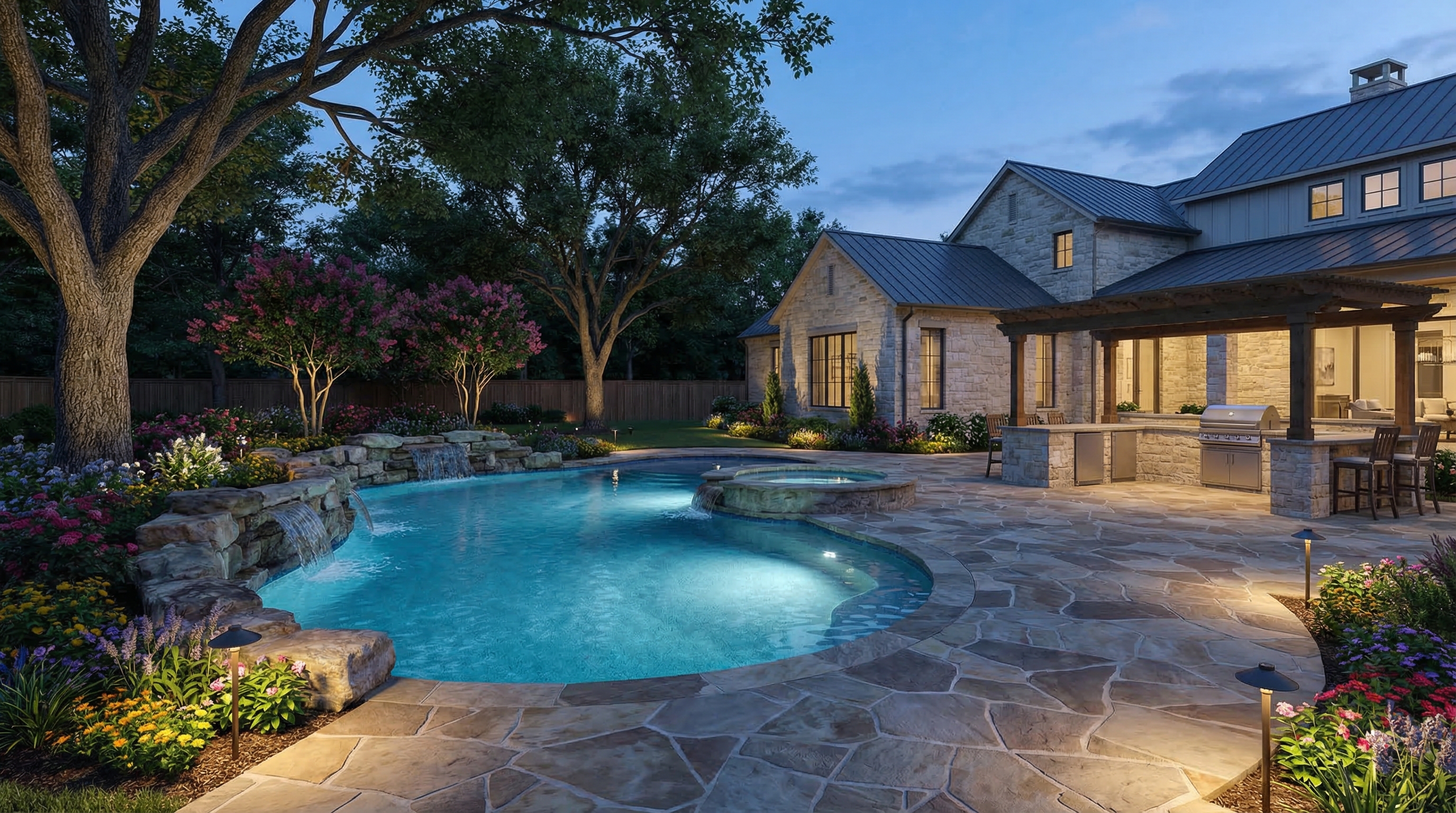 Backyard Landscape Design — Dallas, TX — Horizon Studio