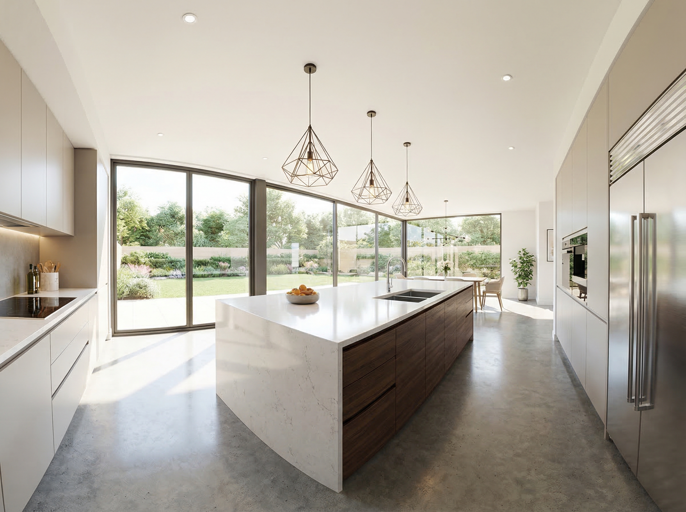 360° virtual tour of an unbuilt kitchen space — Horizon Studio proprietary platform